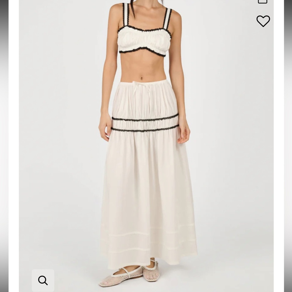 WeWoreWhat Tiered Midi Skirt and Ruched Crop Top